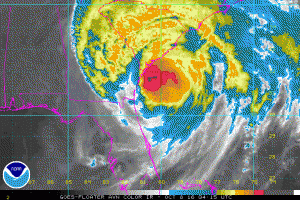 NOAA IR Satellite image of Hurricane Matthew