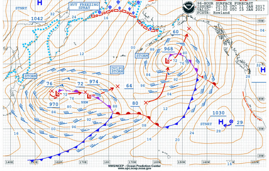 NOAA OPC 96 hour surface forecast 