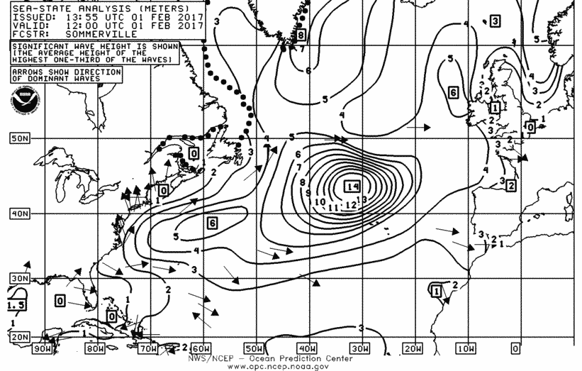 1200 UTC NOAA OPC Wave Analysis Feb 01 217