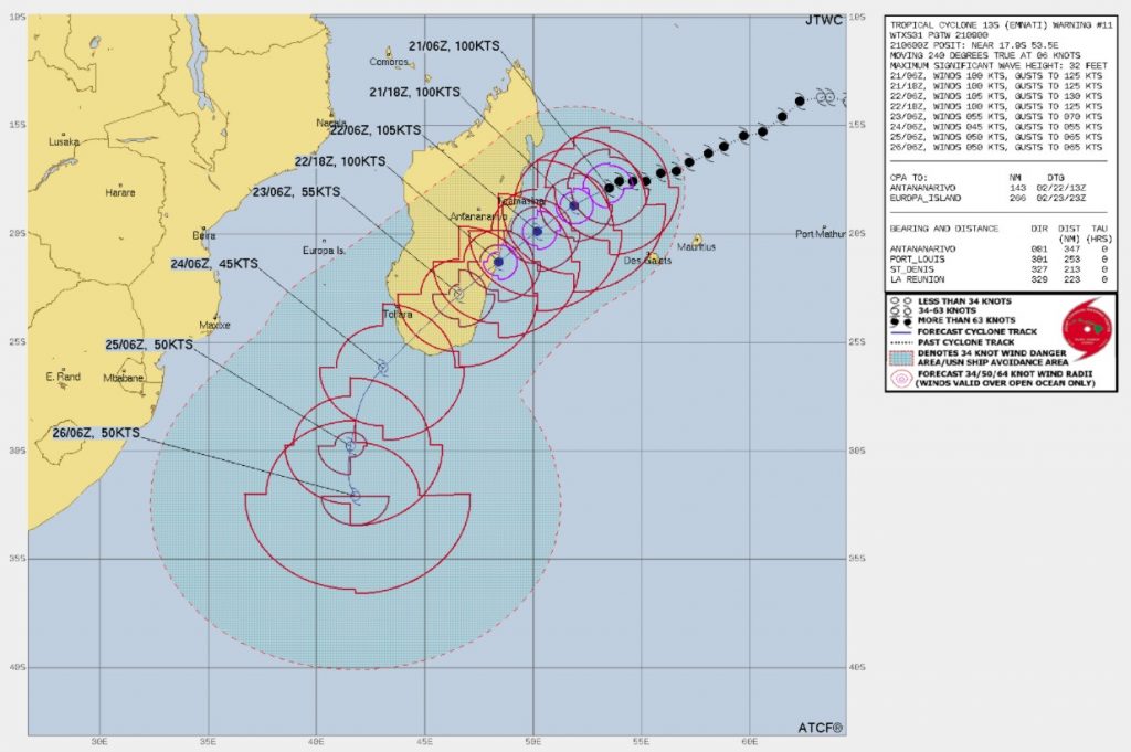 Tropical Cyclone Emnati Forecast Track