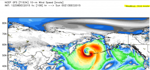 Surface wind forecast NOAA GFS model 