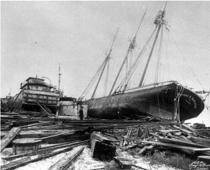 Thomas B Garland driven ashore - Credit: Florida State Archives collection