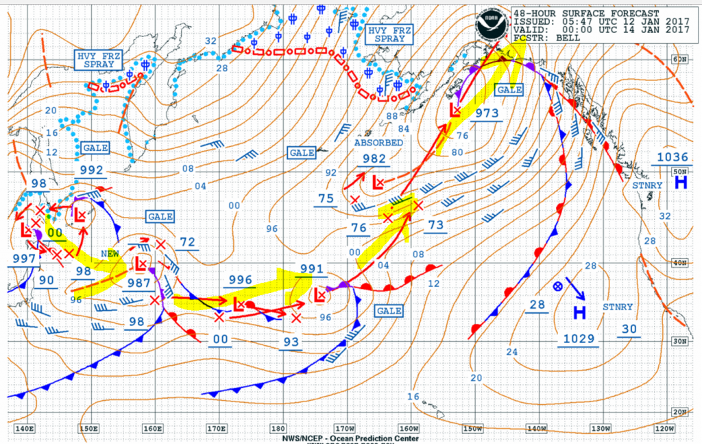 NOAA OPC 48 hour surface forecast