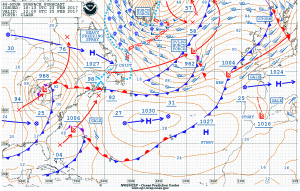 NOAA OPC Surface Forecast 12Z 25 Feb 2017