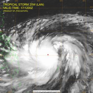 Tropical Storm Lan satellite image from JTWC Satellite Ops