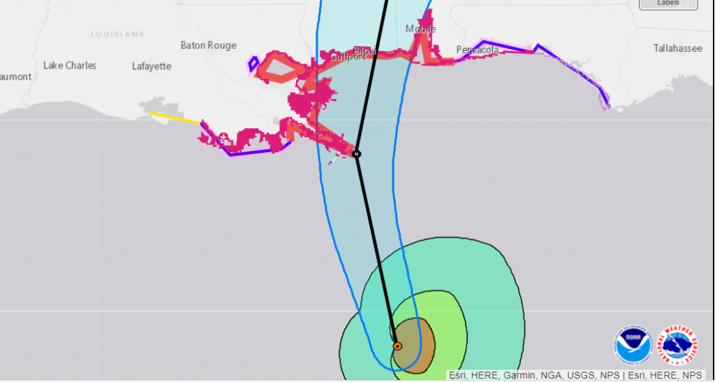 NOAA close up track forecast 