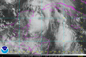 NOAA Visible Satellite Image TS Nate