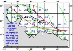 Pilot Chart TC Frequency North Atlantic July