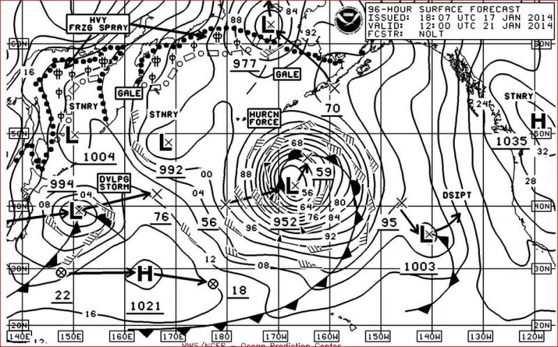 NOAA OPC 96 Hour Surface Forecast 